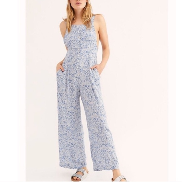 Free People Pants - Free People Sugar Sands Paisley Wide Leg Jumpsuit